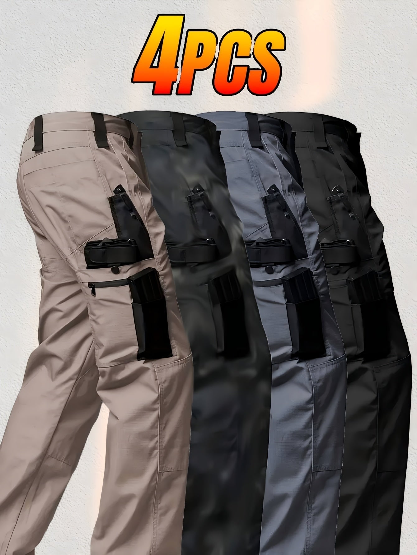 4pcs Men'S Tactical Work Pants