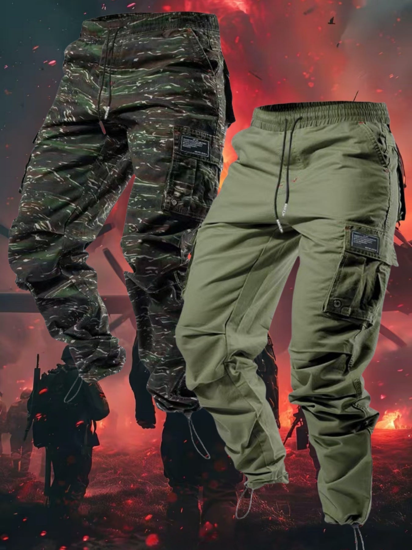 1/ 2/ 3/ 4-pack Men's high-performance tactical work pants