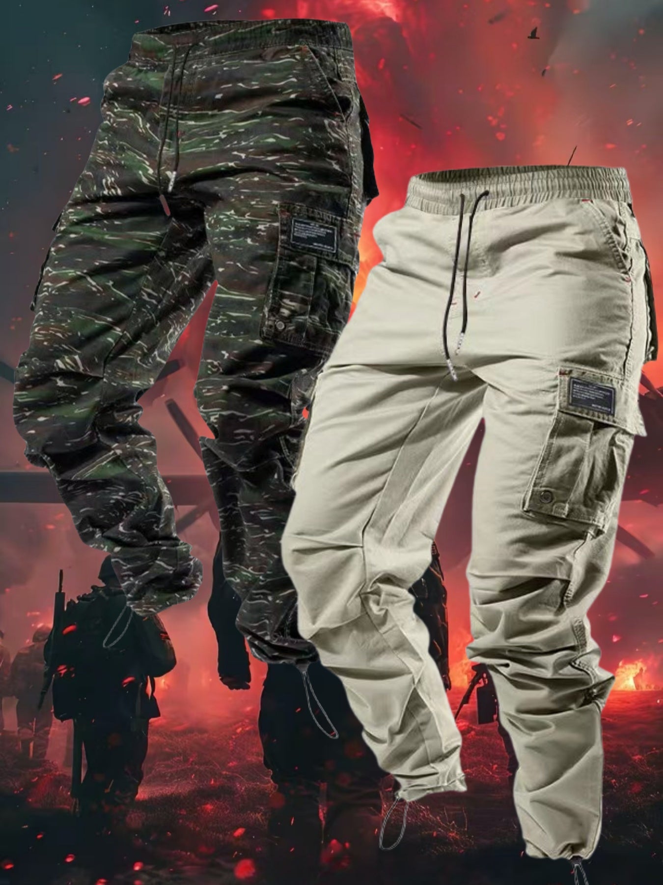 1/ 2/ 3/ 4-pack Men's high-performance tactical work pants