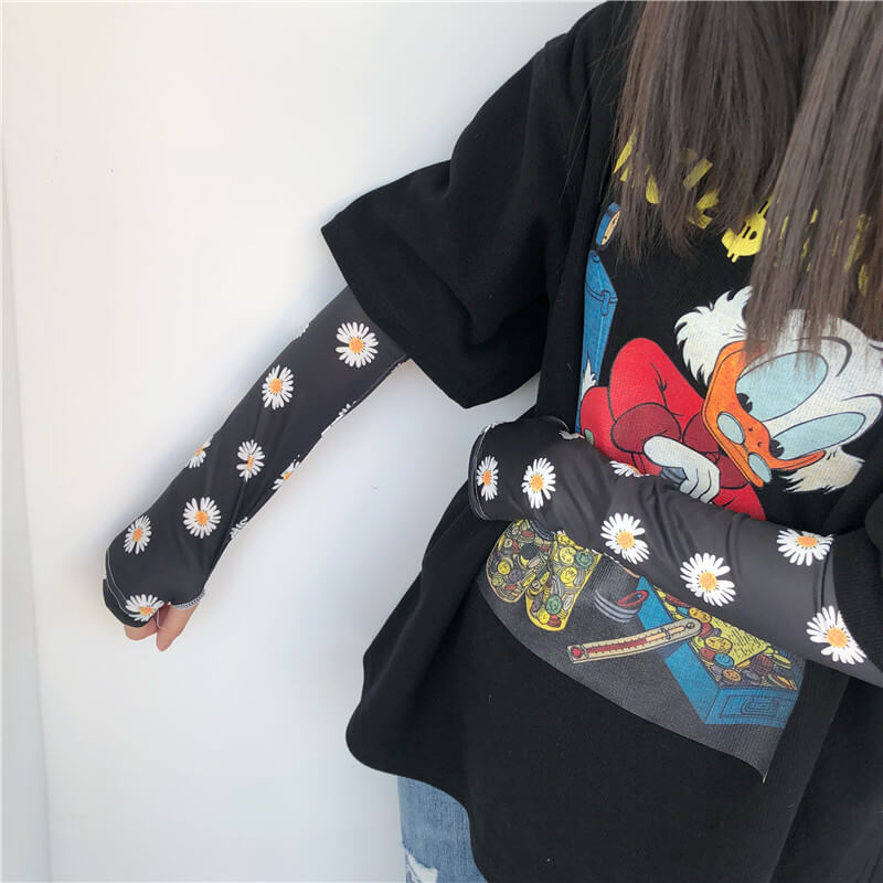 CUTE SMILE CLOUD ICE SILK SUN PROTECTION GLOVES BY52705