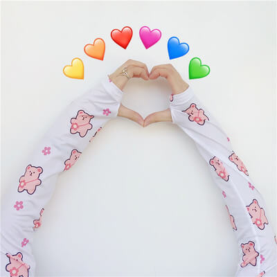 CUTE SMILE CLOUD ICE SILK SUN PROTECTION GLOVES BY52705