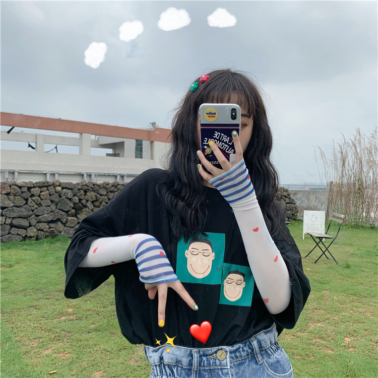 CUTE SUMMER ''FLOWER'' ICE-SILK SLEEVE GLOVES BY16002