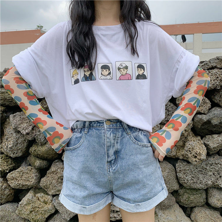 CUTE SUMMER ''FLOWER'' ICE-SILK SLEEVE GLOVES BY16002