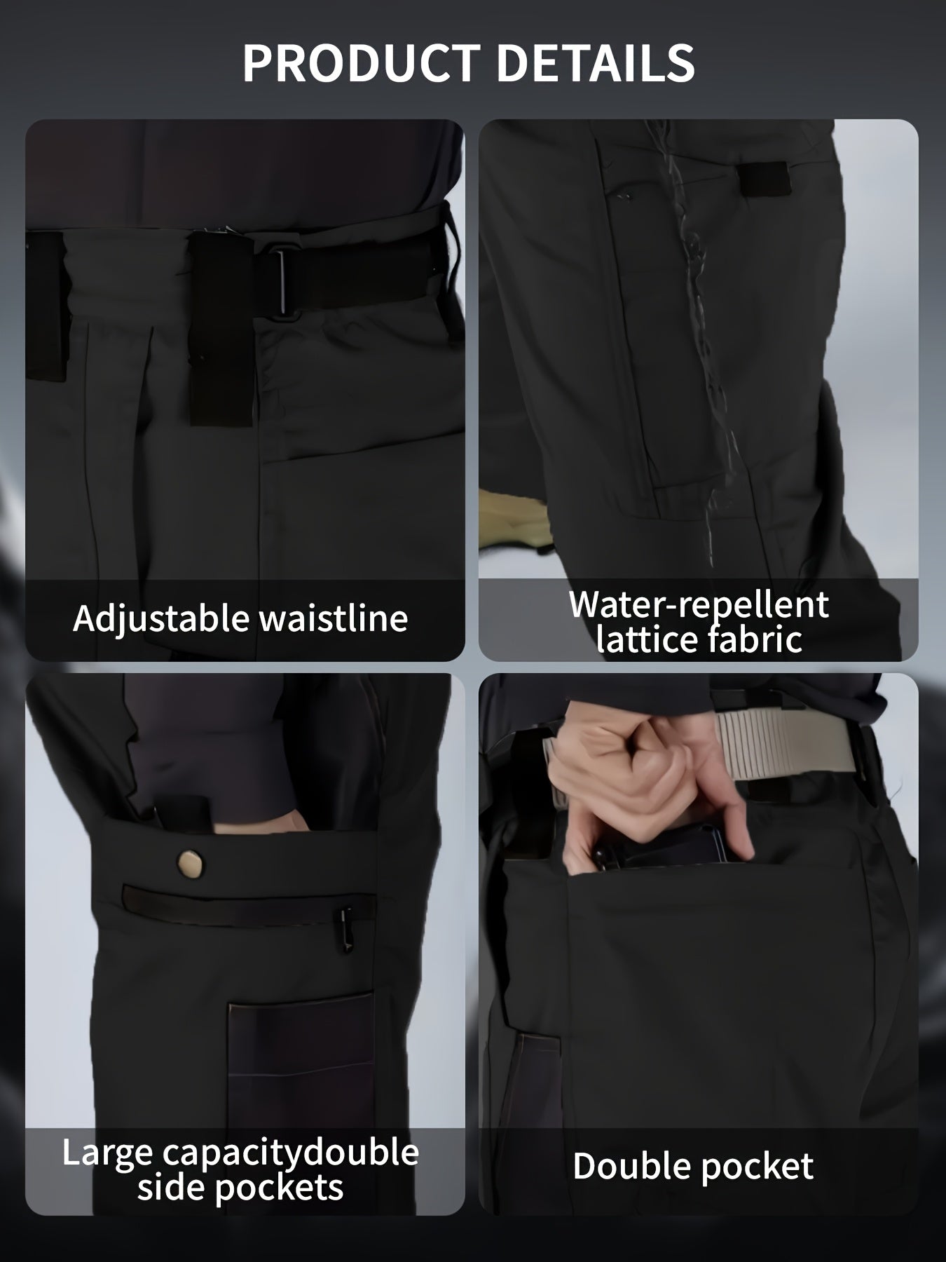 4 Pairs Men's Lightweight Work Pants