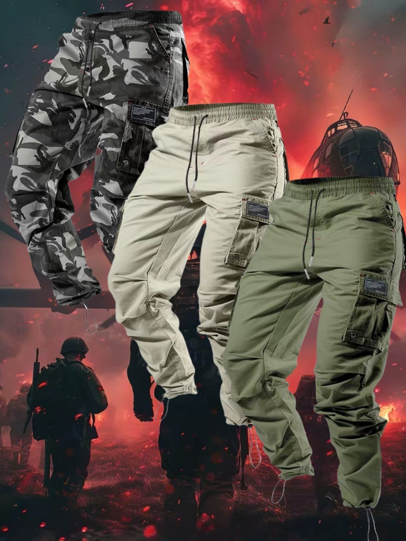1/ 2/ 3/ 4-pack Men's high-performance tactical work pants