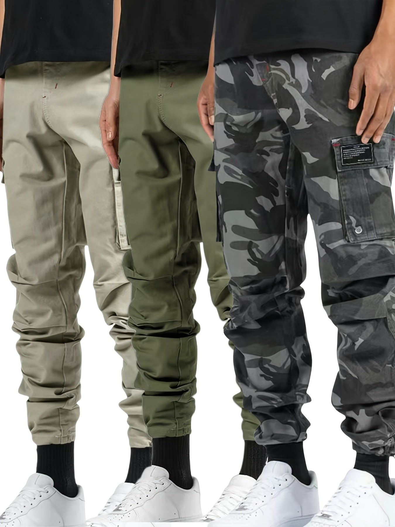 4pcs Men'S Tactical Cargo Pants Set