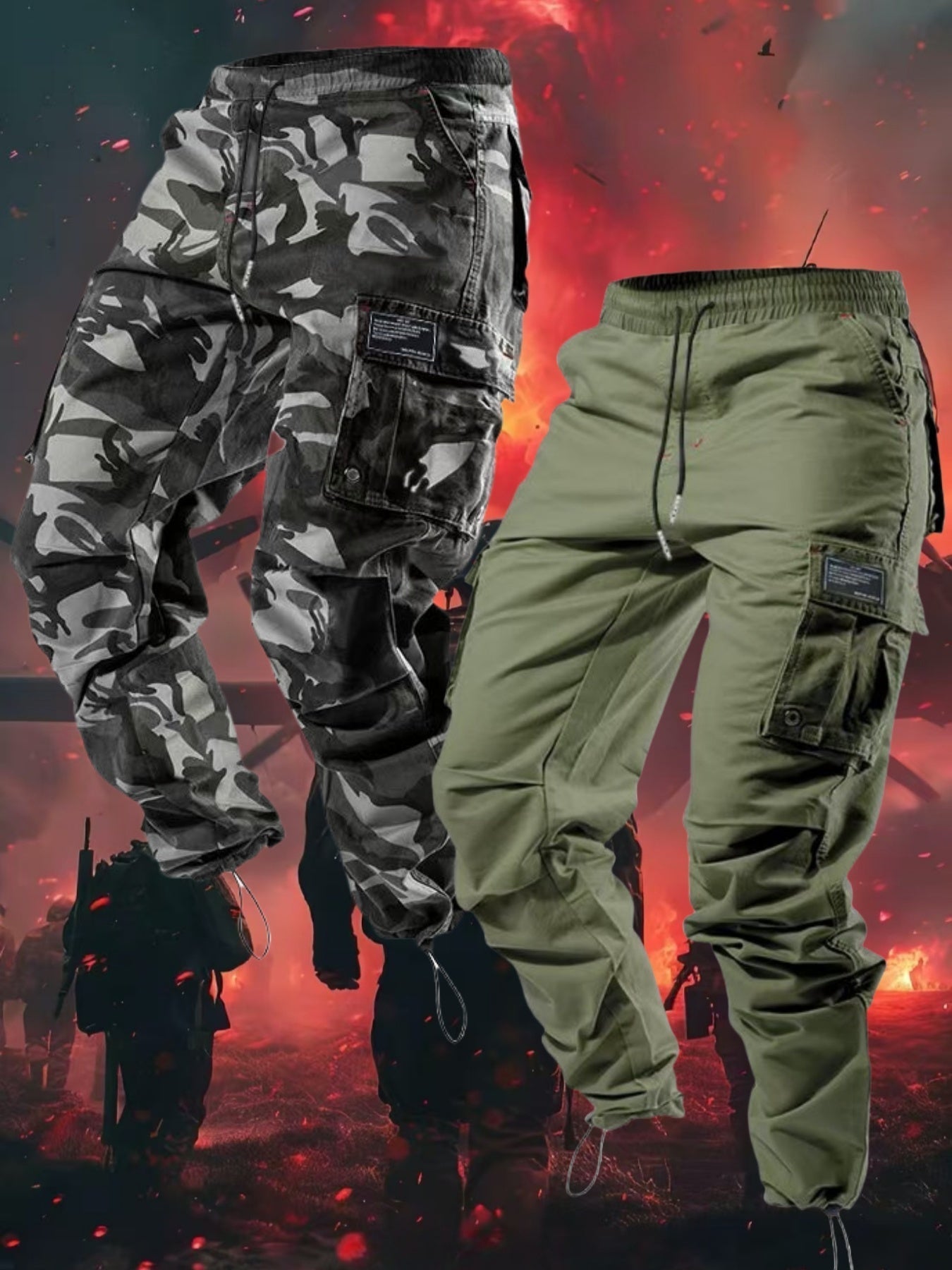 1/ 2/ 3/ 4-pack Men's high-performance tactical work pants