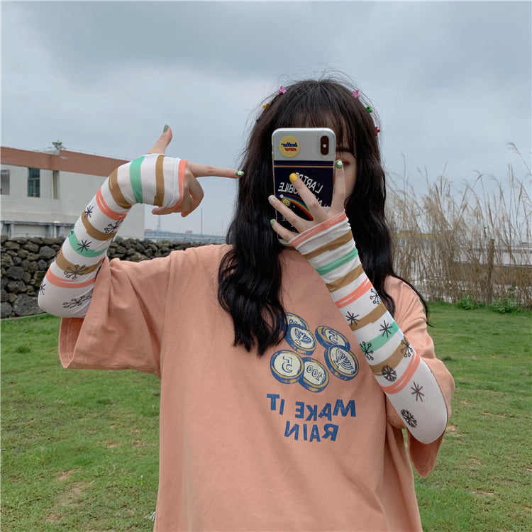 CUTE SUMMER ''FLOWER'' ICE-SILK SLEEVE GLOVES BY16002